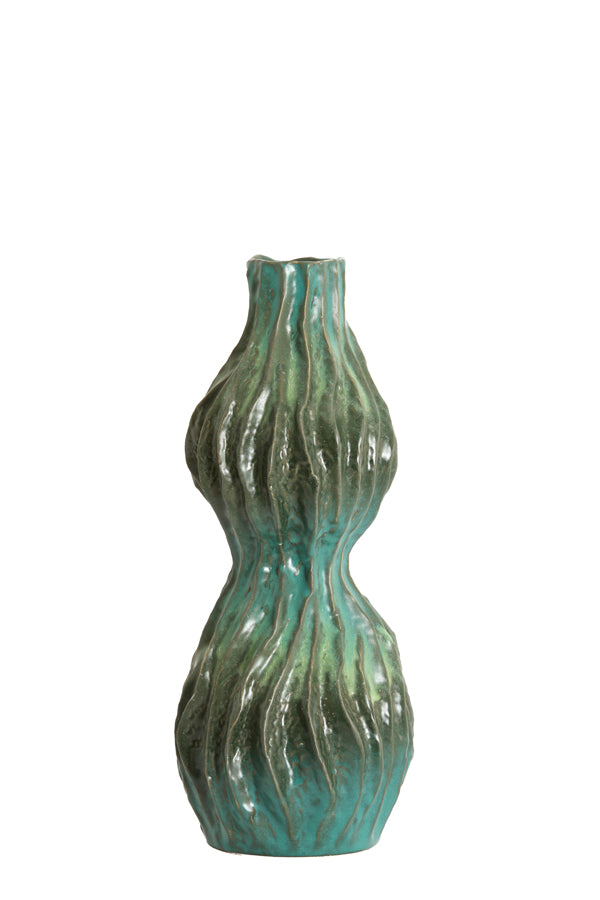 Light & Living Accessories Vase deco 16,5x15,5x39 cm VANIA ceramics petrol House of Isabella UK