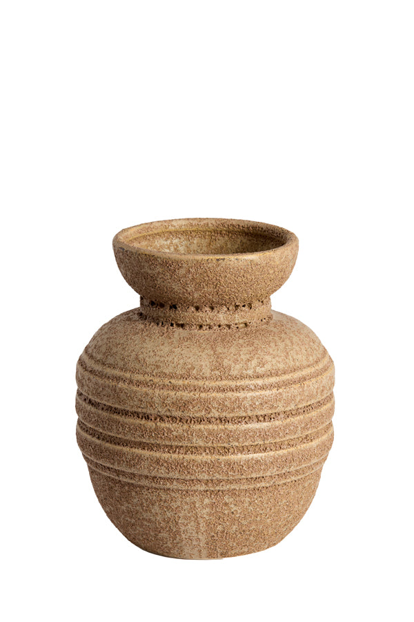 Light & Living Accessories Vase deco 16,5x20 cm ARPINO ceramics matt light brown House of Isabella UK