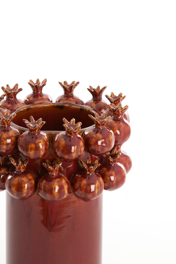 Light & Living Accessories Vase deco 16,5x25 cm POMEGRANATE ceramics burgundy House of Isabella UK