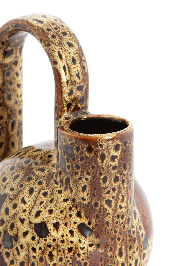 Light & Living Accessories Vase deco 16x15,5x26 cm SERRES ceramics d brown+cream+orange House of Isabella UK