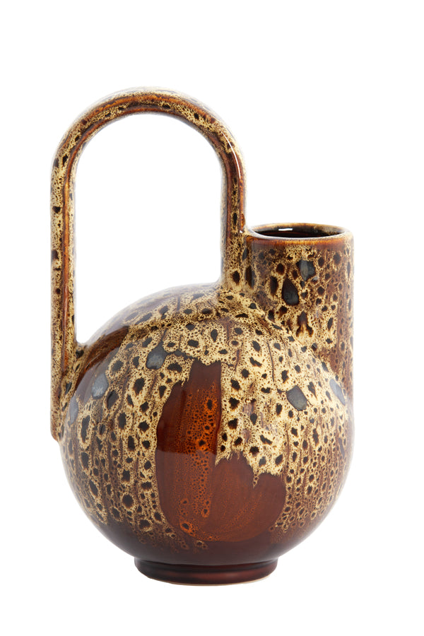 Light & Living Accessories Vase deco 16x15,5x26 cm SERRES ceramics d brown+cream+orange House of Isabella UK