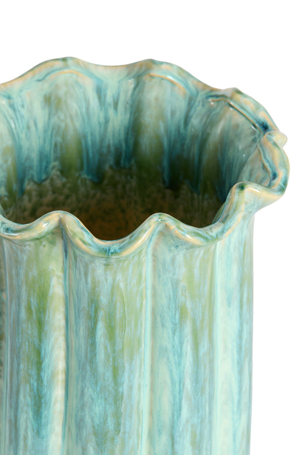 Light & Living Accessories Vase deco 16x23 cm SEDONI ceramics green+light blue House of Isabella UK