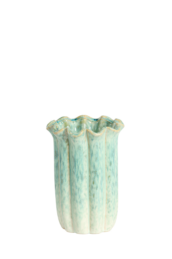 Light & Living Accessories Vase deco 16x23 cm SEDONI ceramics green+light blue House of Isabella UK