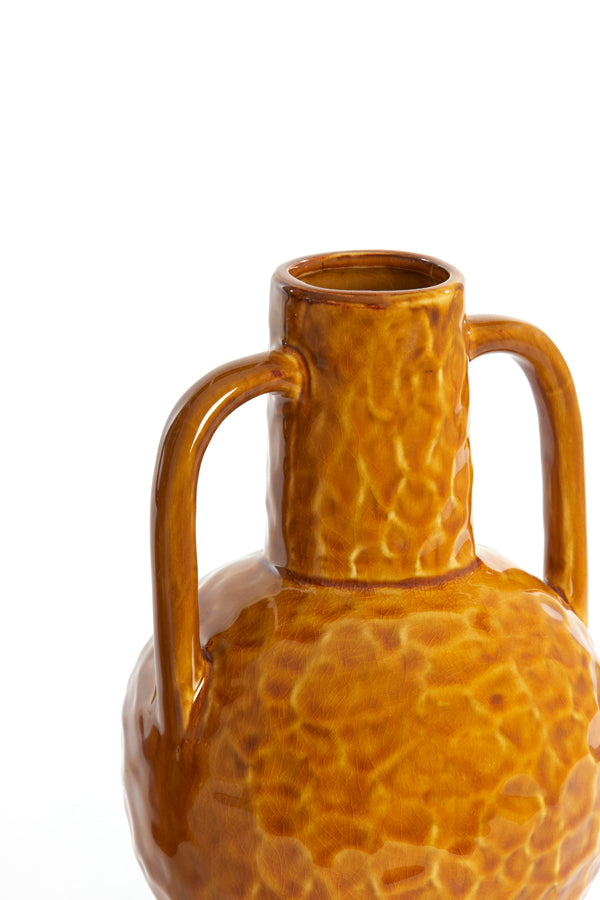 Light & Living Accessories Vase deco 16x25,5 cm ZIRO ceramics shiny ocher yellow House of Isabella UK