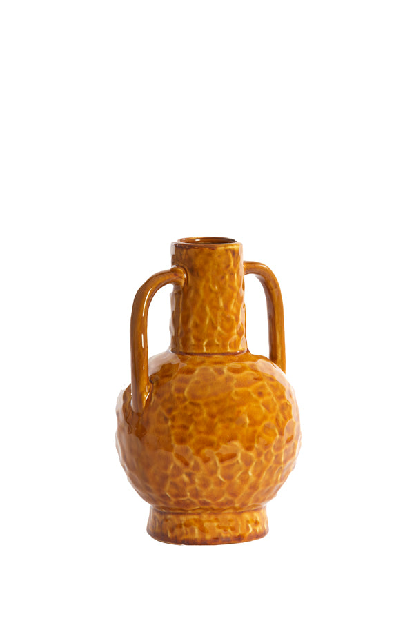 Light & Living Accessories Vase deco 16x25,5 cm ZIRO ceramics shiny ocher yellow House of Isabella UK