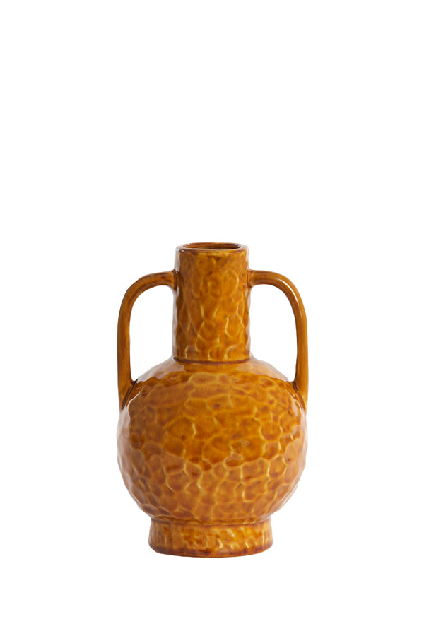 Light & Living Accessories Vase deco 16x25,5 cm ZIRO ceramics shiny ocher yellow House of Isabella UK