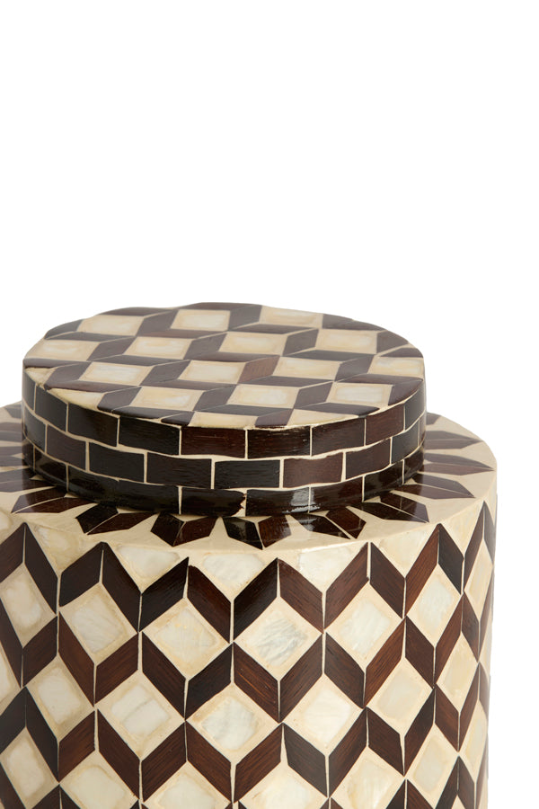 Light & Living Accessories Vase deco 16x26,5 cm OLITE bamboo cream+dark brown House of Isabella UK