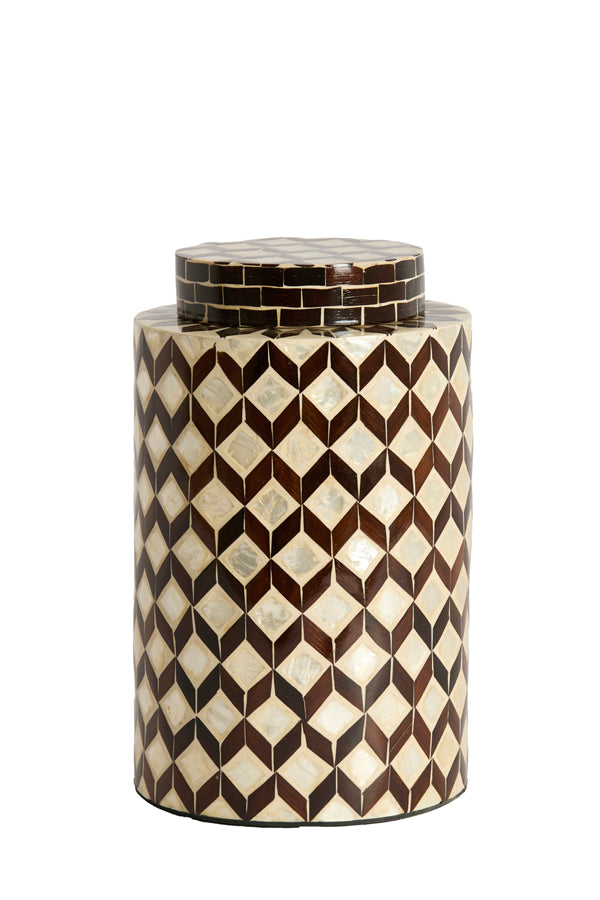 Light & Living Accessories Vase deco 16x26,5 cm OLITE bamboo cream+dark brown House of Isabella UK