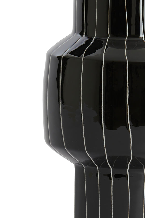 Light & Living Accessories Vase deco 16x33 cm SENUMA shiny black+white House of Isabella UK