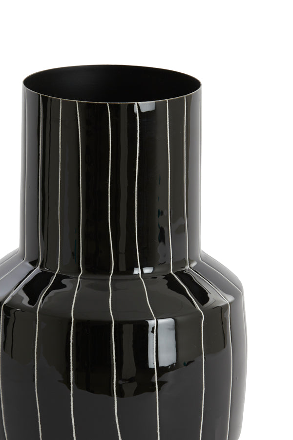 Light & Living Accessories Vase deco 16x33 cm SENUMA shiny black+white House of Isabella UK