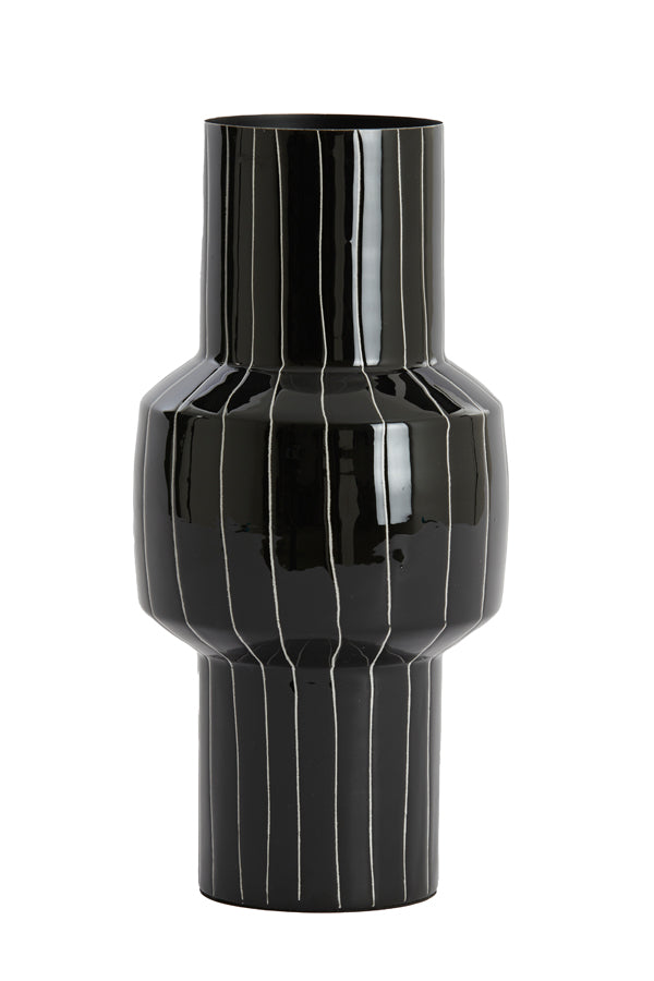 Light & Living Accessories Vase deco 16x33 cm SENUMA shiny black+white House of Isabella UK
