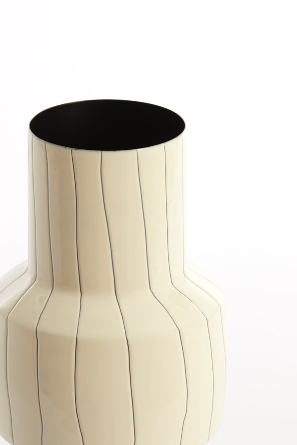 Light & Living Accessories Vase deco 16x33 cm SENUMA shiny white+black House of Isabella UK