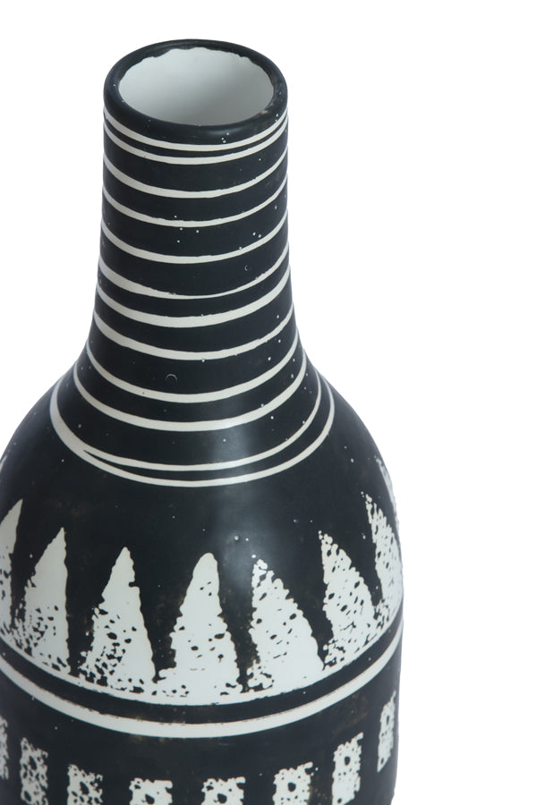 Light & Living Accessories Vase deco 16x35,5 cm JUNIN black-white House of Isabella UK
