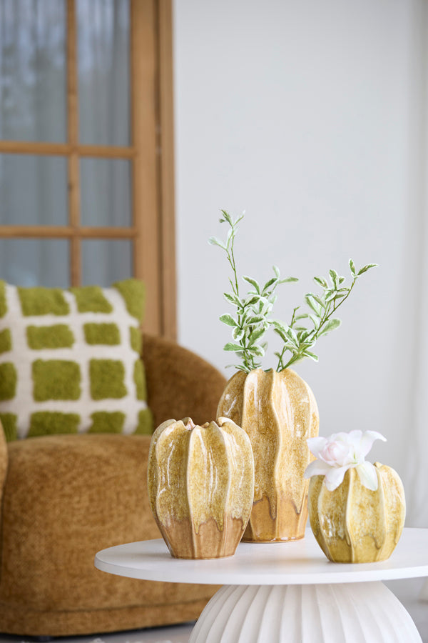 Light & Living Accessories Vase deco 17,5x23 cm NILO ceramics ocher yellow-brown House of Isabella UK