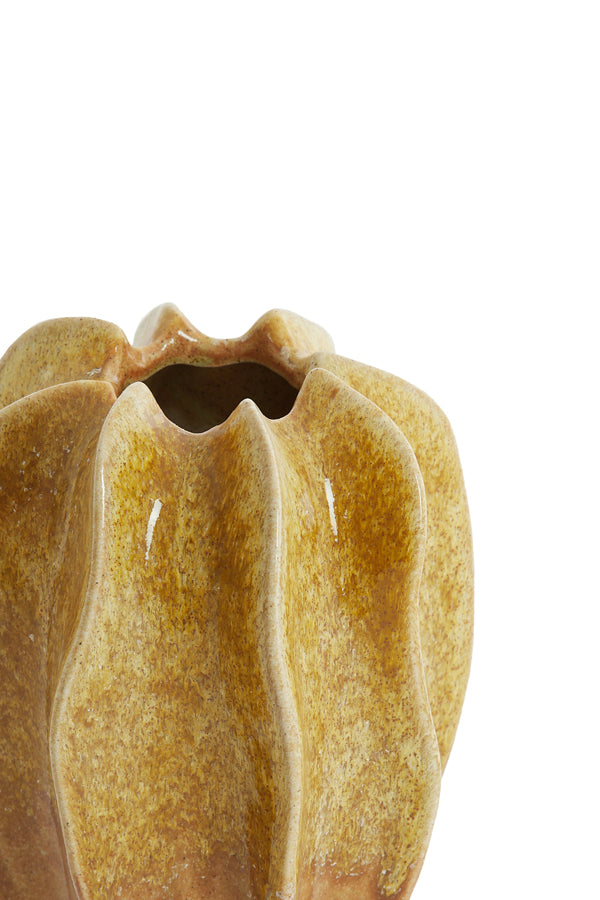 Light & Living Accessories Vase deco 17,5x23 cm NILO ceramics ocher yellow-brown House of Isabella UK