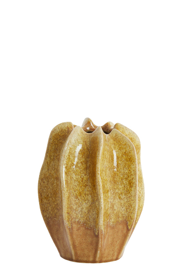 Light & Living Accessories Vase deco 17,5x23 cm NILO ceramics ocher yellow-brown House of Isabella UK
