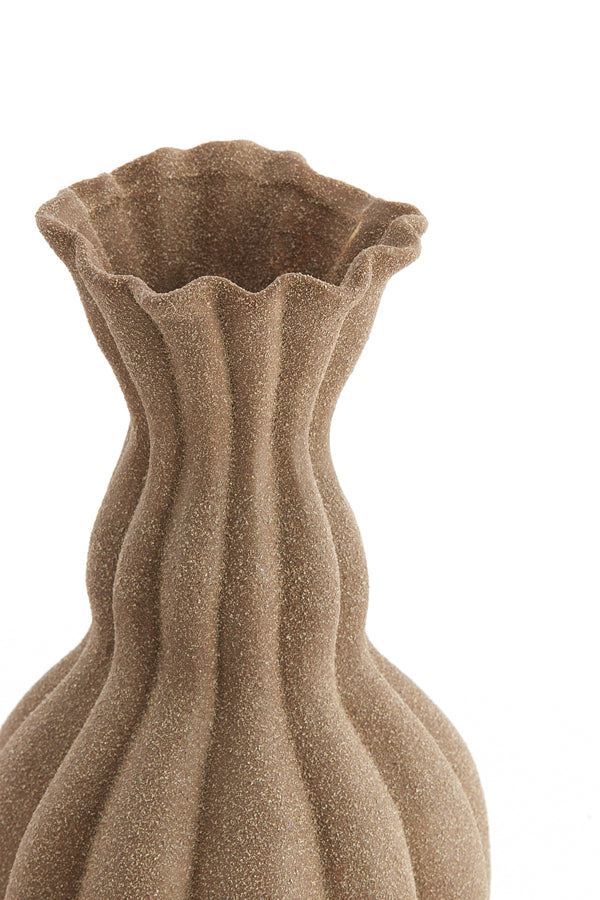 Light & Living Accessories Vase deco 17,5x47,5 cm SILVIO ceramics matt brown House of Isabella UK