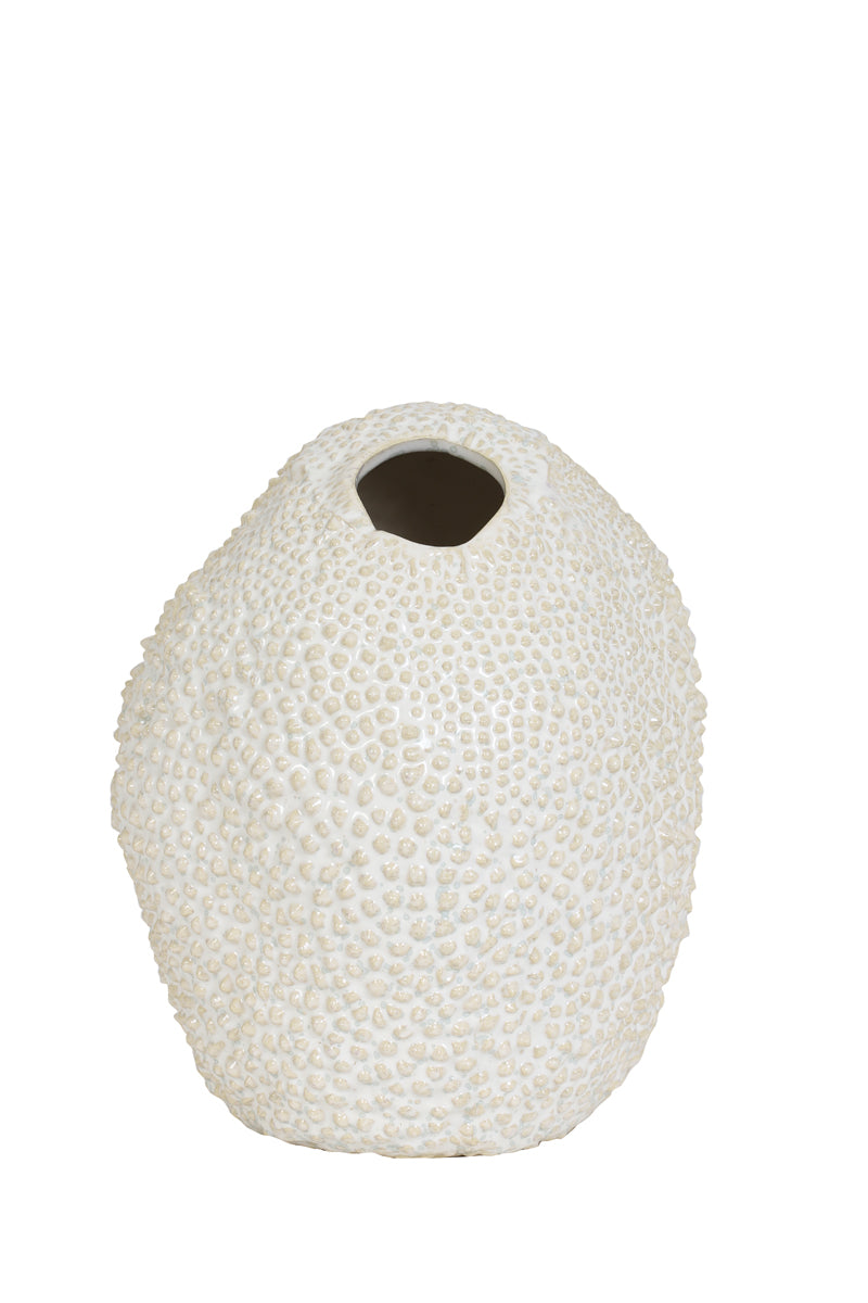 Light & Living Accessories Vase deco 17x20,5 cm KYANA ceramics cream+white House of Isabella UK
