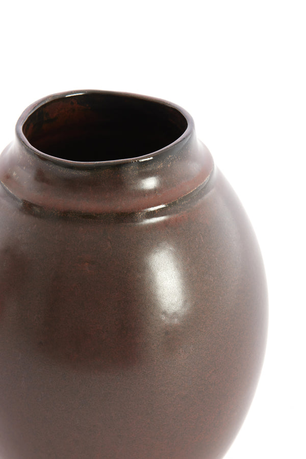 Light & Living Accessories Vase deco 17x23,5 cm LOREA ceramics matt dark red-brown House of Isabella UK
