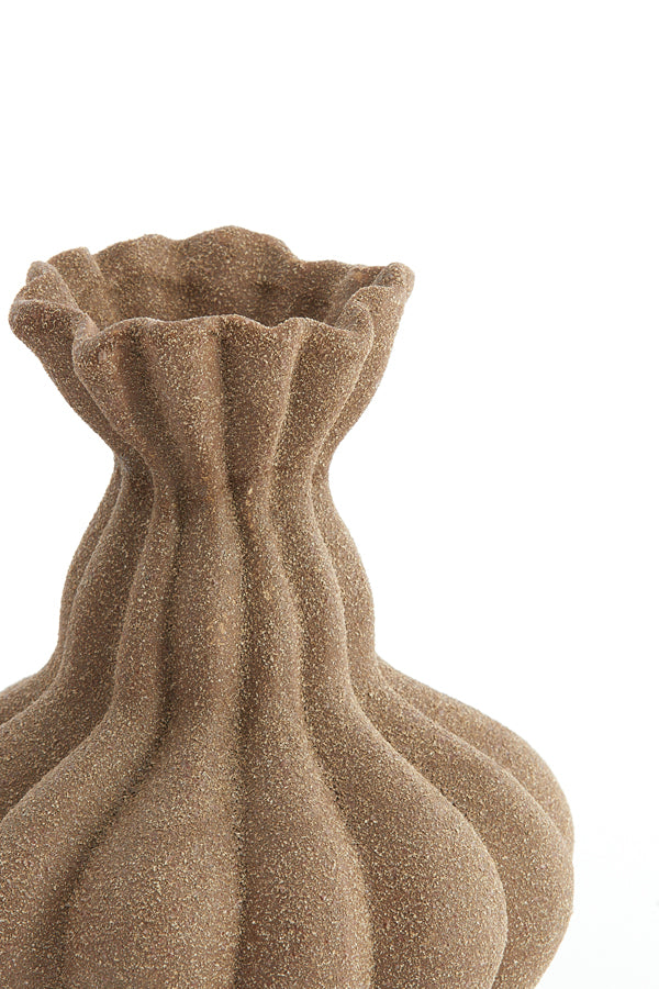 Light & Living Accessories Vase deco 17x26 cm SILVIO ceramics matt brown House of Isabella UK