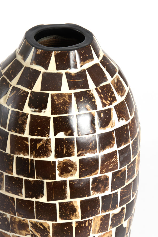 Light & Living Accessories Vase deco 17x40 cm TUDELA coconut dark brown House of Isabella UK