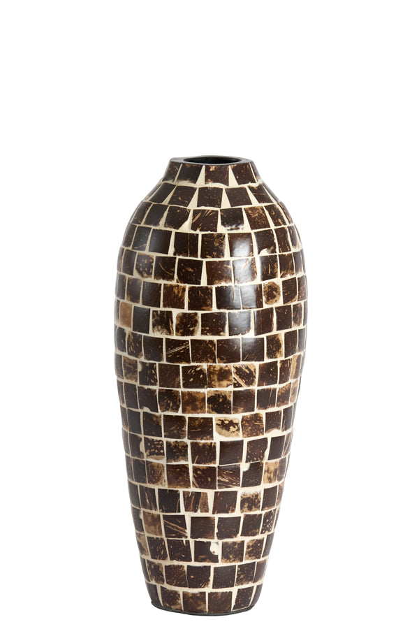 Light & Living Accessories Vase deco 17x40 cm TUDELA coconut dark brown House of Isabella UK