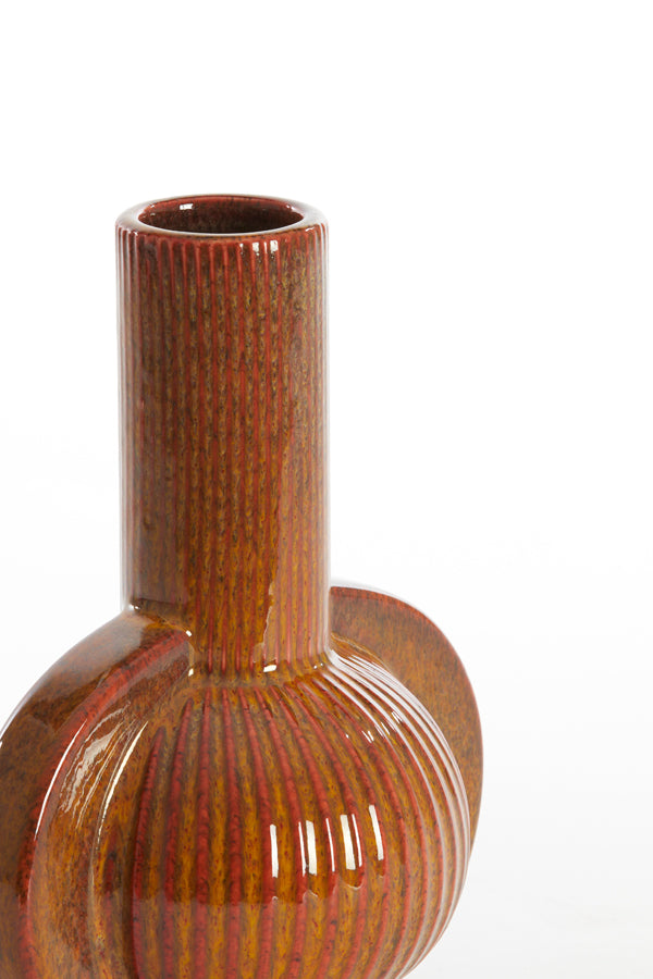 Light & Living Accessories Vase deco 18,5x12,5x23,5 cm MELNIK ceramics cognac brown House of Isabella UK