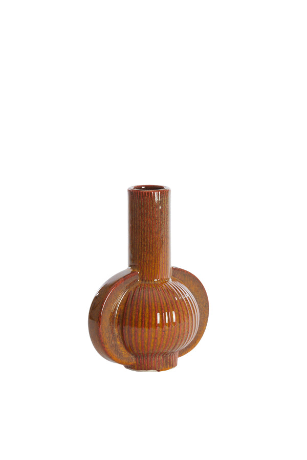 Light & Living Accessories Vase deco 18,5x12,5x23,5 cm MELNIK ceramics cognac brown House of Isabella UK