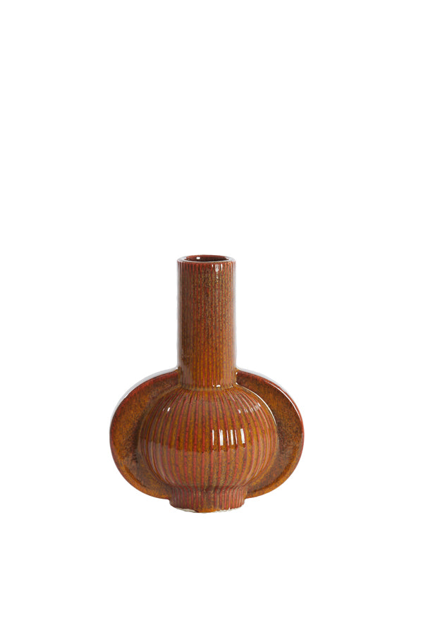 Light & Living Accessories Vase deco 18,5x12,5x23,5 cm MELNIK ceramics cognac brown House of Isabella UK