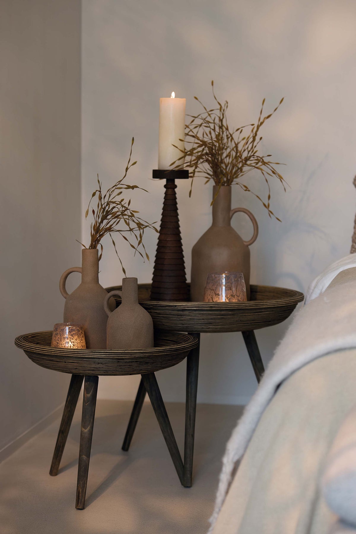 Light & Living Accessories Vase deco 18,5x16,5x35,5 cm JONAI ceramics matt brown House of Isabella UK