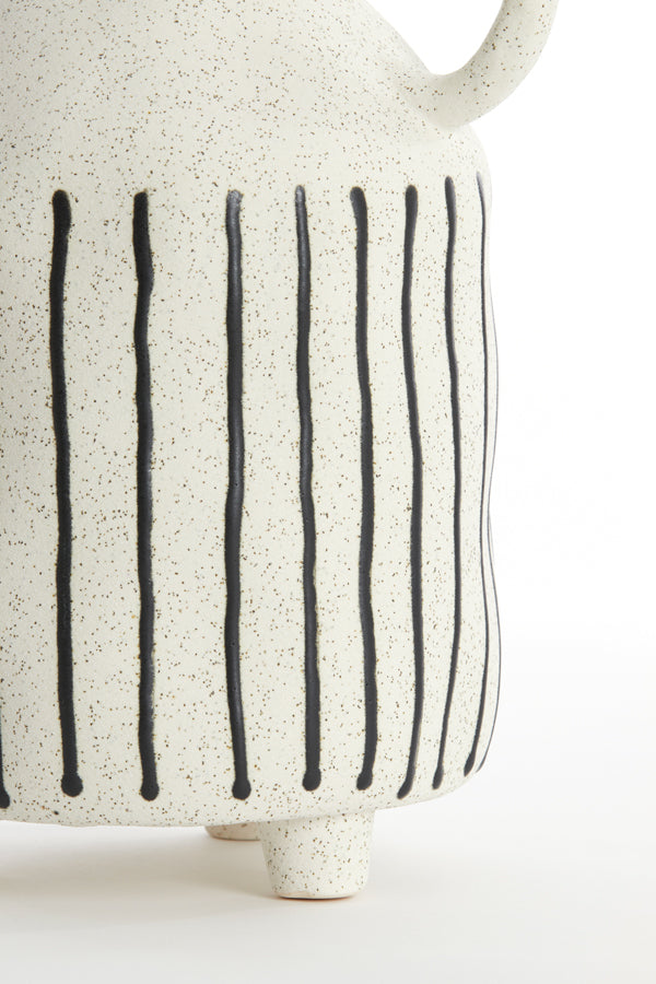 Light & Living Accessories Vase deco 18,5x16,5x35,5 cm JONAI ceramics matt cream-black House of Isabella UK