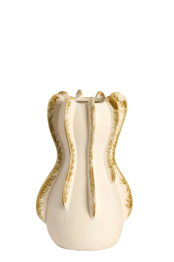 Light & Living Accessories Vase deco 18,5x34 cm MAGOME ceramics cream+olive green House of Isabella UK