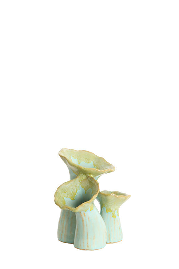 Light & Living Accessories Vase deco 18x13x17,5 cm MISURINA ceramics lht green+lht blue House of Isabella UK