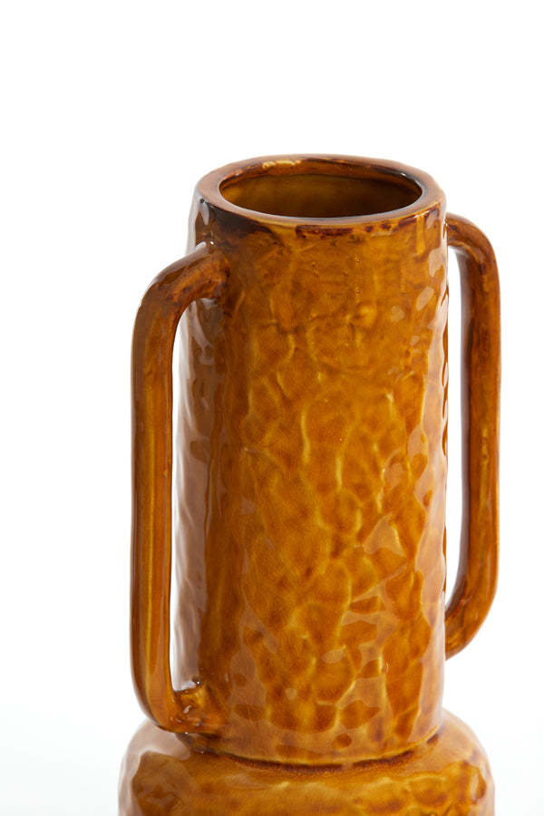 Light & Living Accessories Vase deco 18x14,5x34,5 cm ZIRO ceramics shiny ocher yellow House of Isabella UK