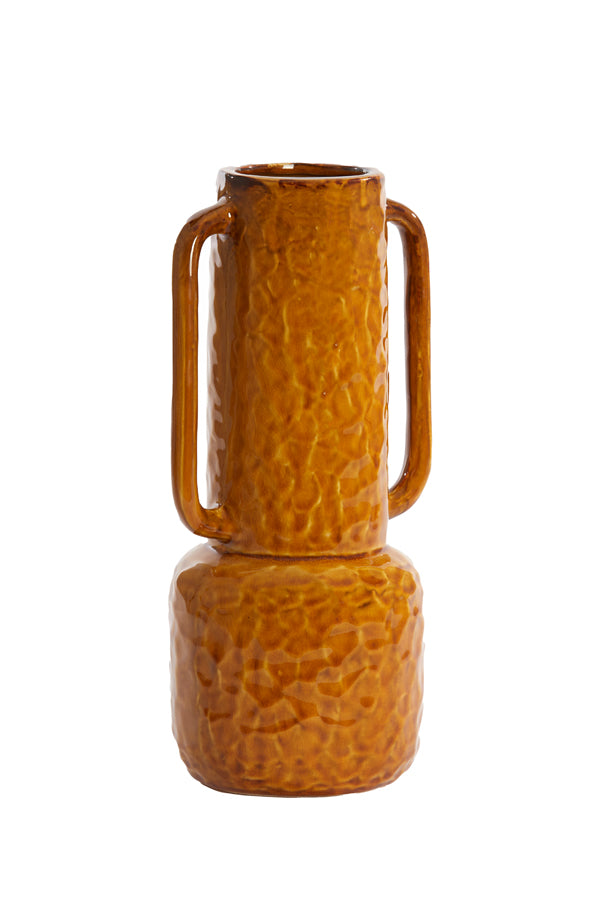Light & Living Accessories Vase deco 18x14,5x34,5 cm ZIRO ceramics shiny ocher yellow House of Isabella UK