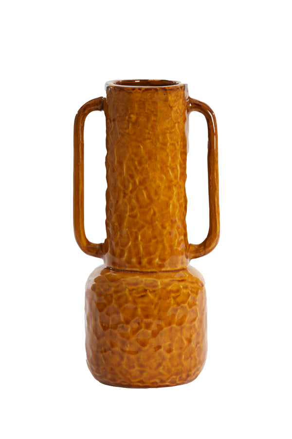 Light & Living Accessories Vase deco 18x14,5x34,5 cm ZIRO ceramics shiny ocher yellow House of Isabella UK