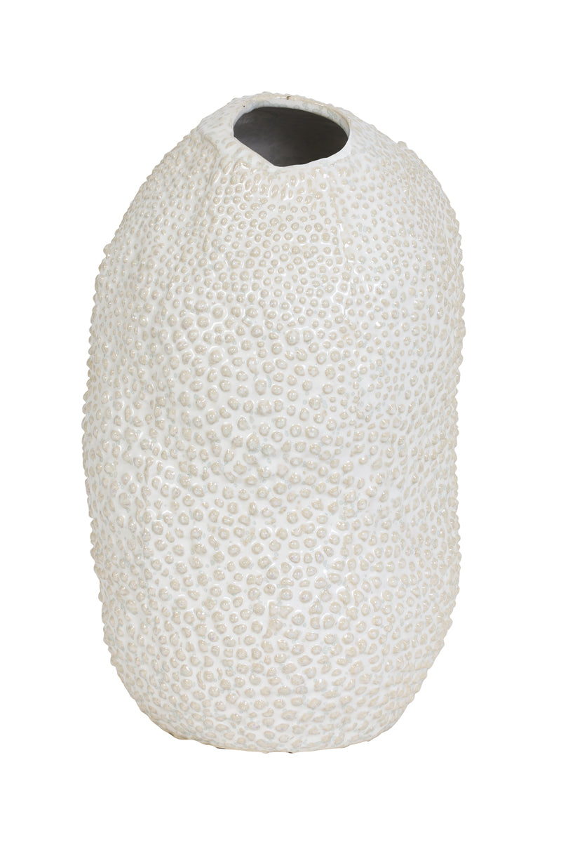 Light & Living Accessories Vase deco 18x28 cm KYANA ceramics cream+white House of Isabella UK