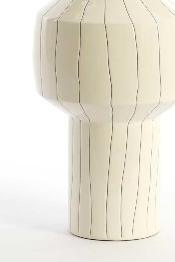 Light & Living Accessories Vase deco 18x42 cm SENUMA shiny white+black House of Isabella UK