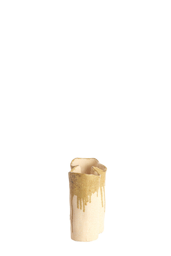 Light & Living Accessories Vase deco 19,5x10,5x18,5 cm FLOVILLA ceramics cream+oliv grn House of Isabella UK