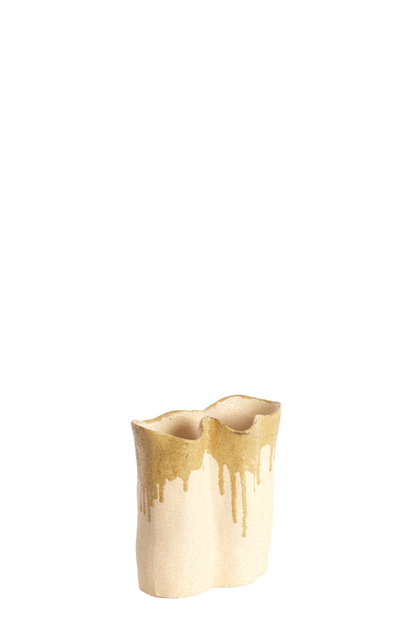 Light & Living Accessories Vase deco 19,5x10,5x18,5 cm FLOVILLA ceramics cream+oliv grn House of Isabella UK