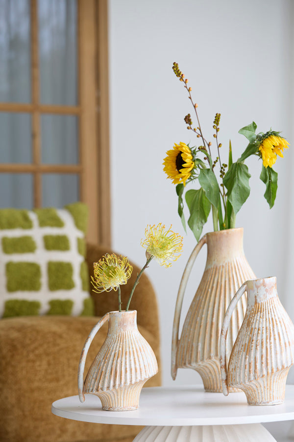 Light & Living Accessories Vase deco 19,5x17,5x22 cm FORLA ceramics cream+orange-brown House of Isabella UK