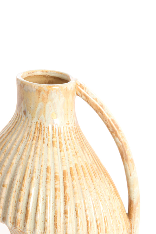Light & Living Accessories Vase deco 19,5x17,5x22 cm FORLA ceramics cream+orange-brown House of Isabella UK