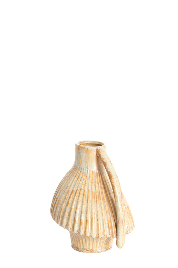 Light & Living Accessories Vase deco 19,5x17,5x22 cm FORLA ceramics cream+orange-brown House of Isabella UK
