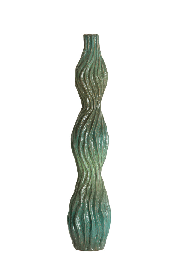 Light & Living Accessories Vase deco 19,5x19x93,5 cm VANIA ceramics petrol House of Isabella UK