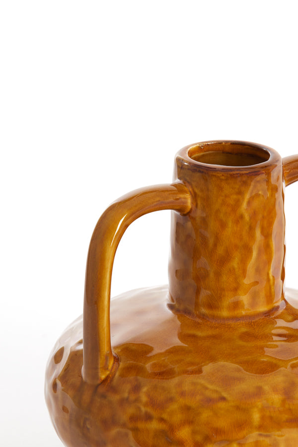 Light & Living Accessories Vase deco 19,5x20 cm ZIRO ceramics shiny ocher yellow House of Isabella UK