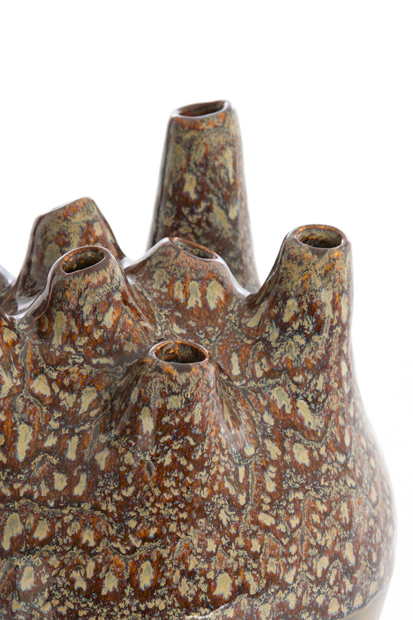 Light & Living Accessories Vase deco 19,5x23 cm COSENZA ceramics brown+bronze House of Isabella UK
