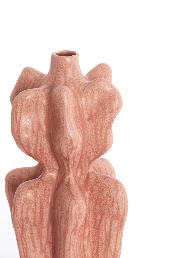 Light & Living Accessories Vase deco 19x17x37 cm NARA ceramics coral-red House of Isabella UK