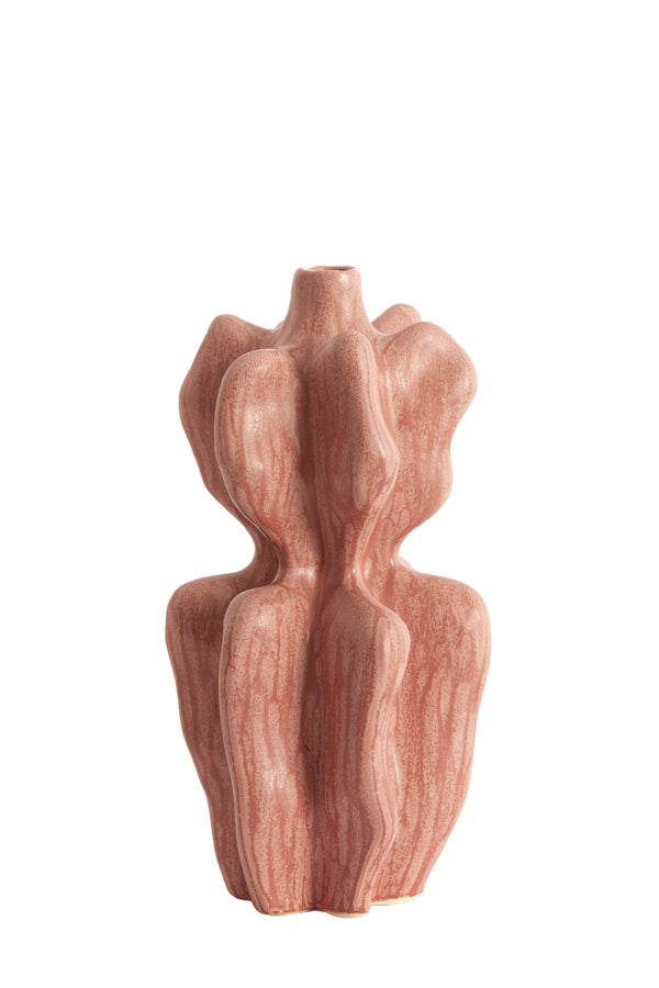 Light & Living Accessories Vase deco 19x17x37 cm NARA ceramics coral-red House of Isabella UK
