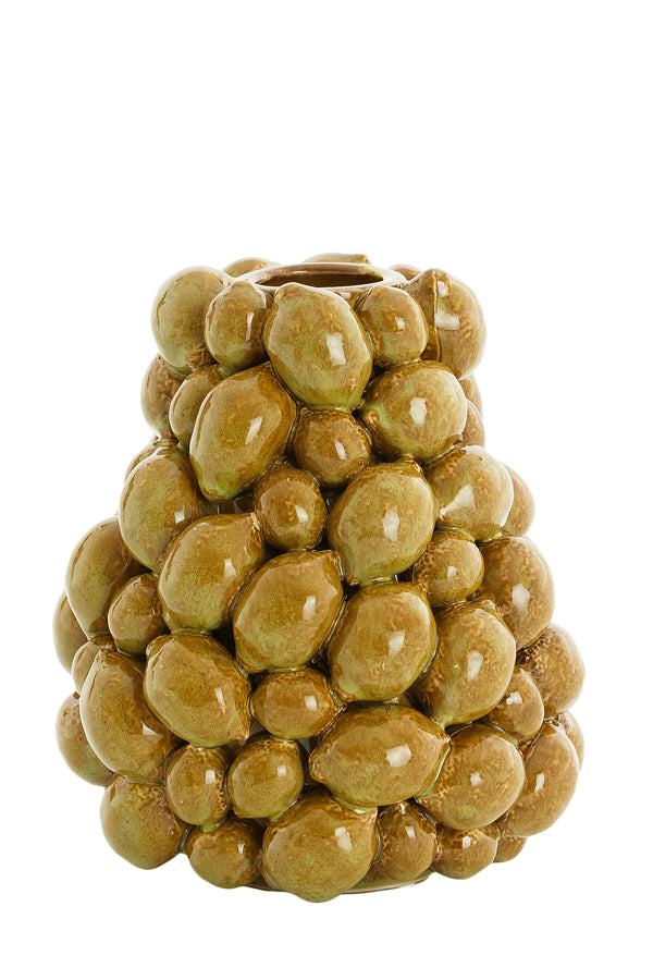 Light & Living Accessories Vase deco 19x21 cm CITRUS ceramics brown-green House of Isabella UK