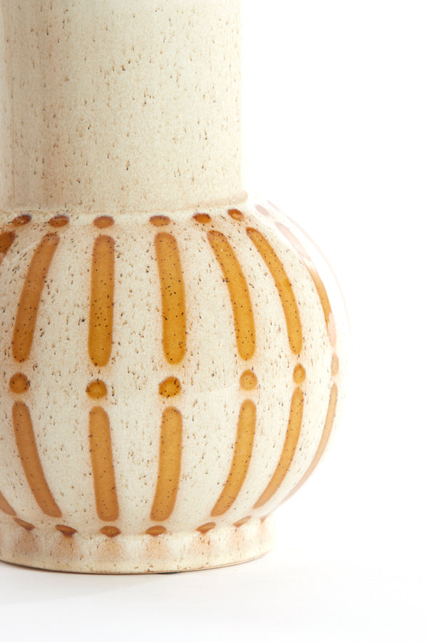 Light & Living Accessories Vase deco 19x25 cm ULLOA ceramics shiny cream+brown House of Isabella UK
